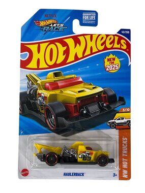 Hot Wheels 2025 Haulerback Yellow Tow Truck HW Hot Trucks Series New on Card